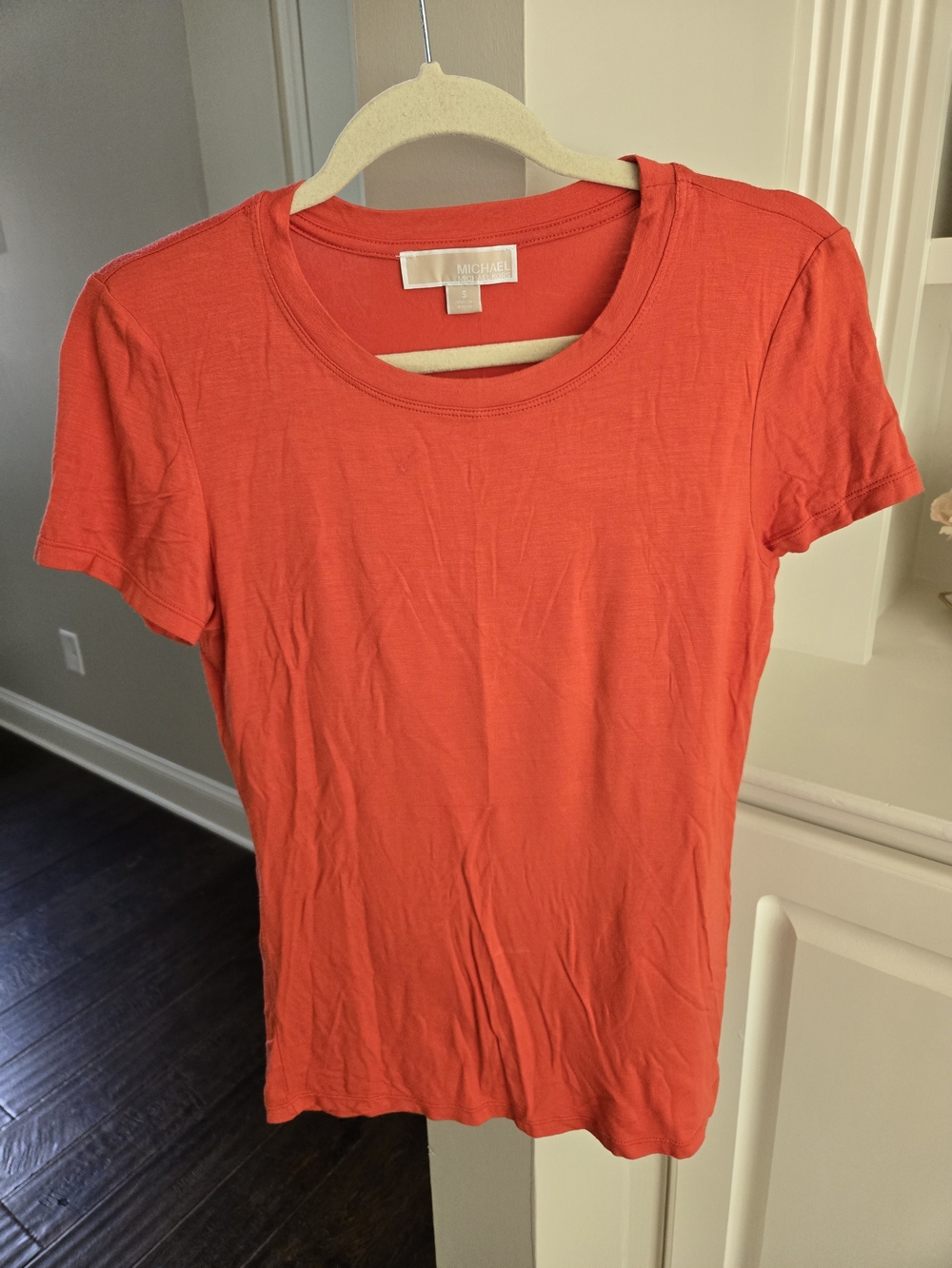 Michael Kors Women's Coral Crew Neck Short Sleeve Tee - Picture 2 of 3